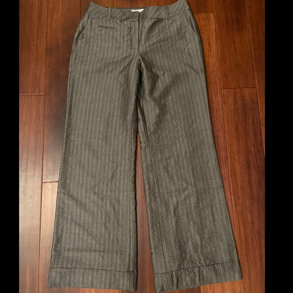 Ann Taylor LOFT  Dress Pants Size 4 Gray Cuffed Straight Leg Slacks